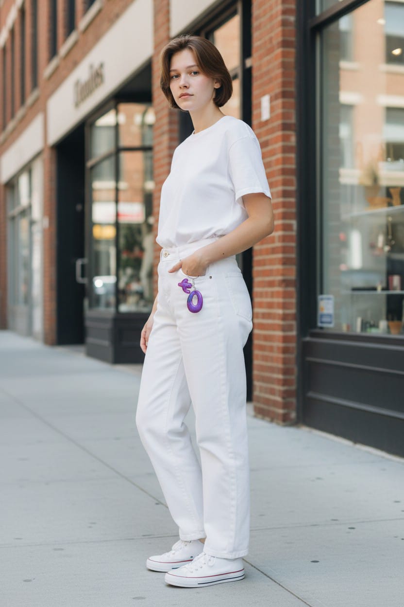 Galactic Violet Monogram Keychain | Resin Cactus Charm