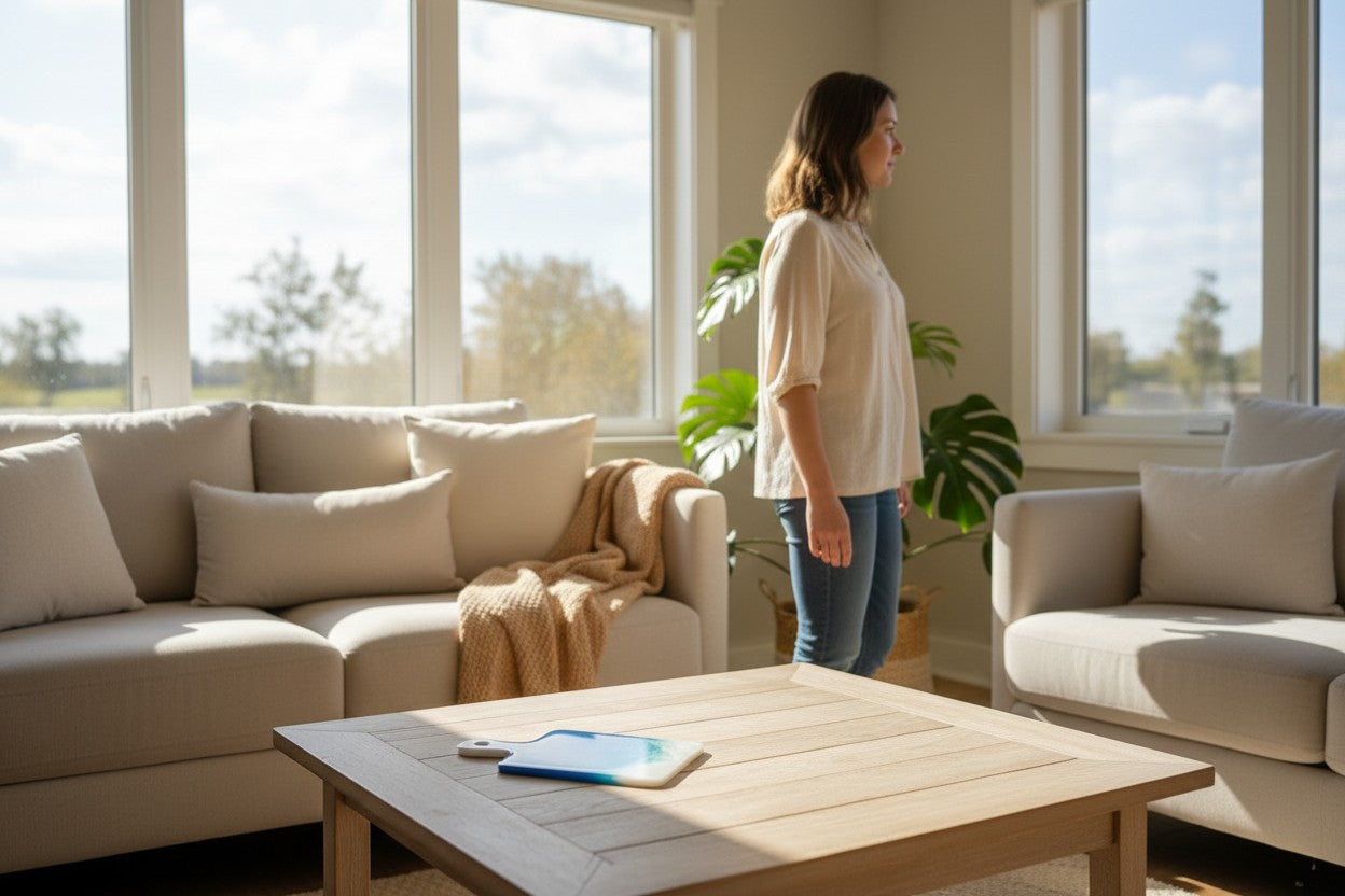 Handcrafted Ocean Wave Resin Coaster – Teal & Pearl Seascape