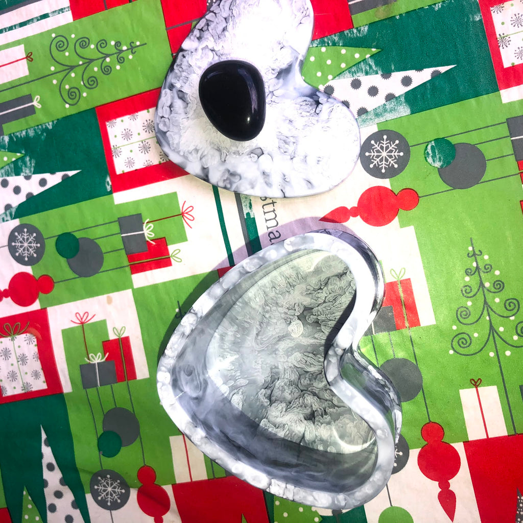 Marble Resin Heart Jewelry Box