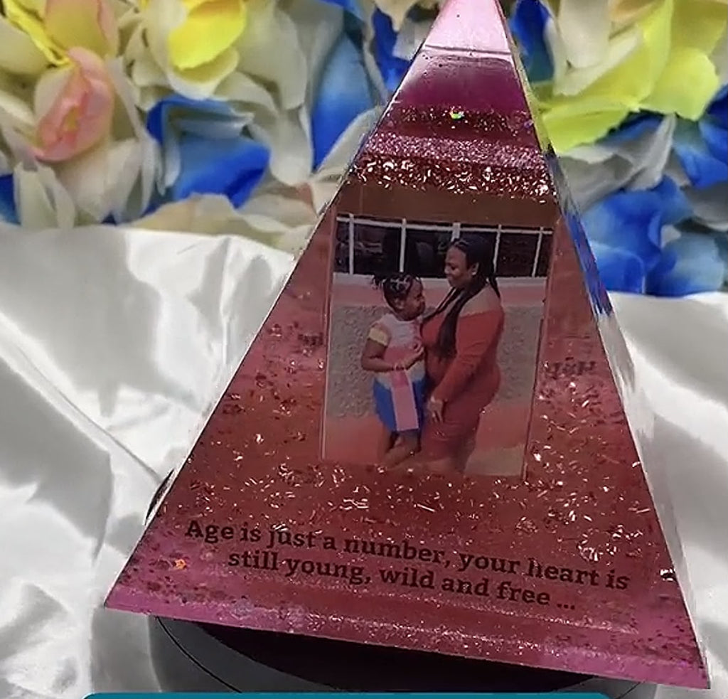 Custom Resin Pyramid Keepsake