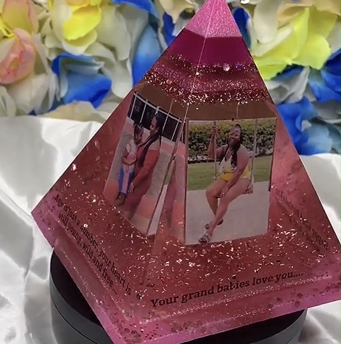 Custom Resin Pyramid Keepsake