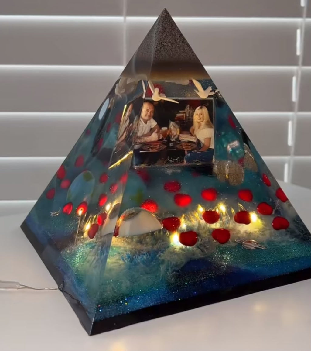 Custom Resin Pyramid Keepsake