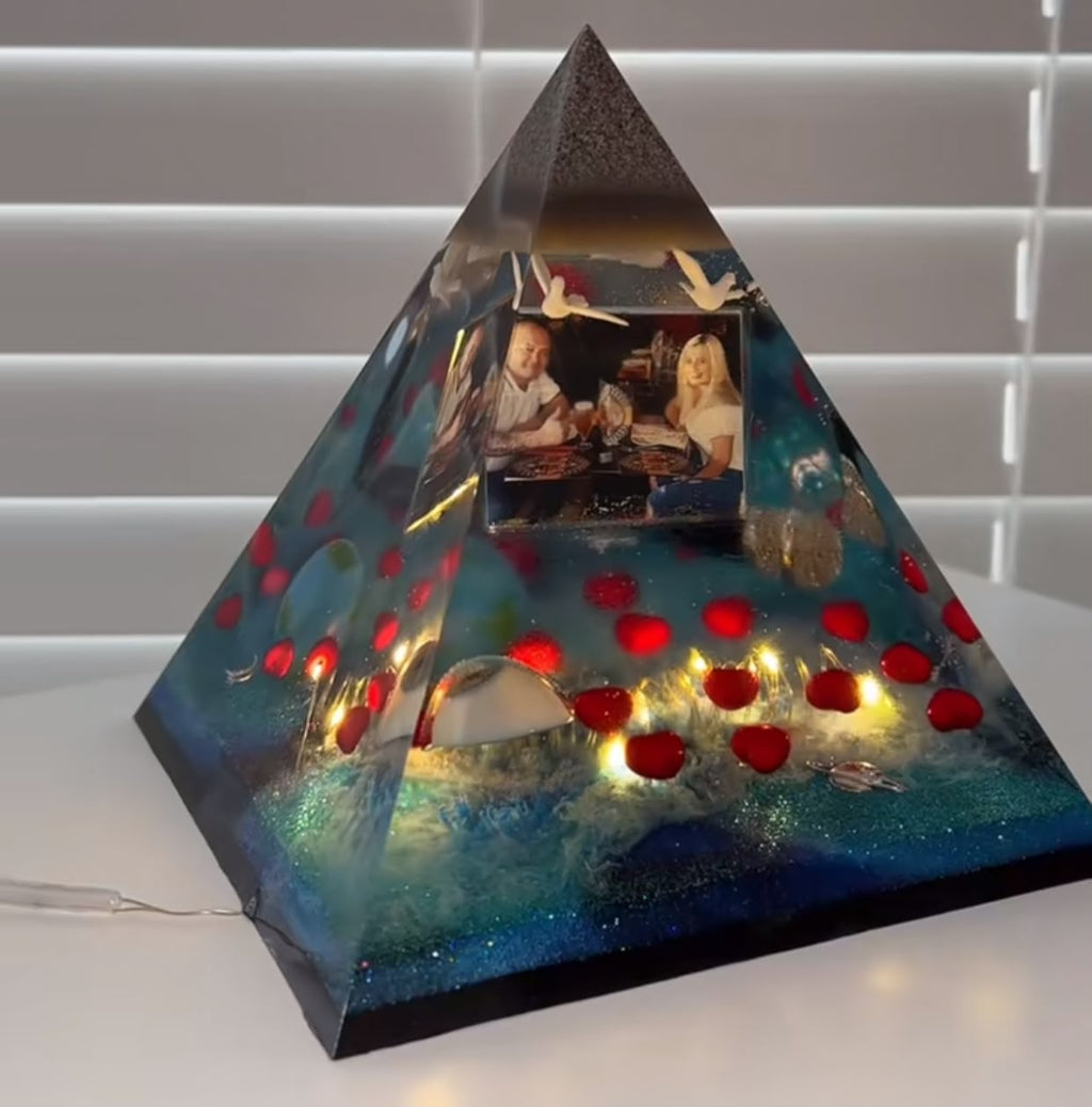 Custom Resin Pyramid Keepsake