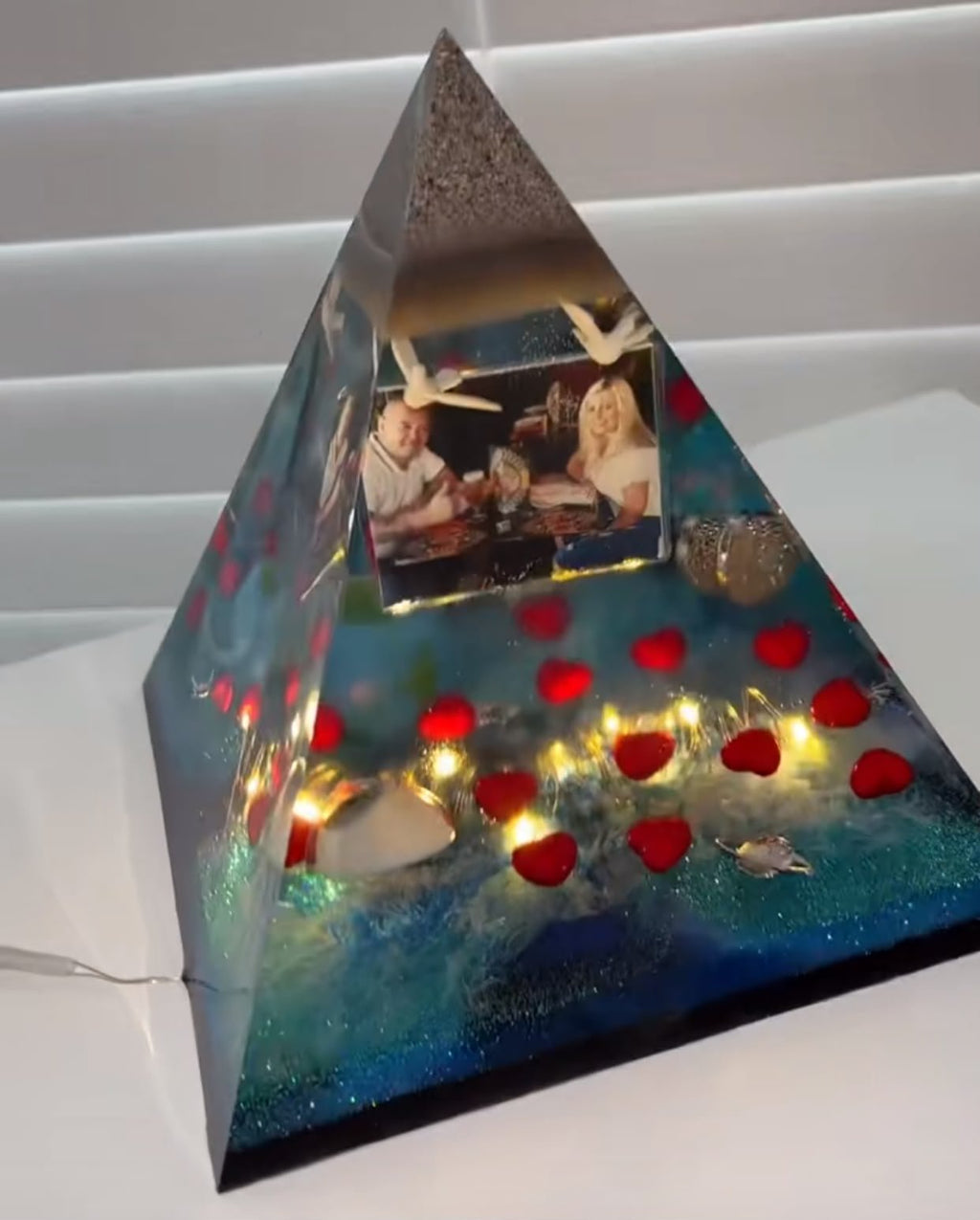Custom Resin Pyramid Keepsake