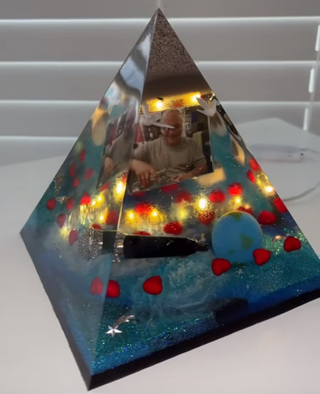 Custom Resin Pyramid Keepsake
