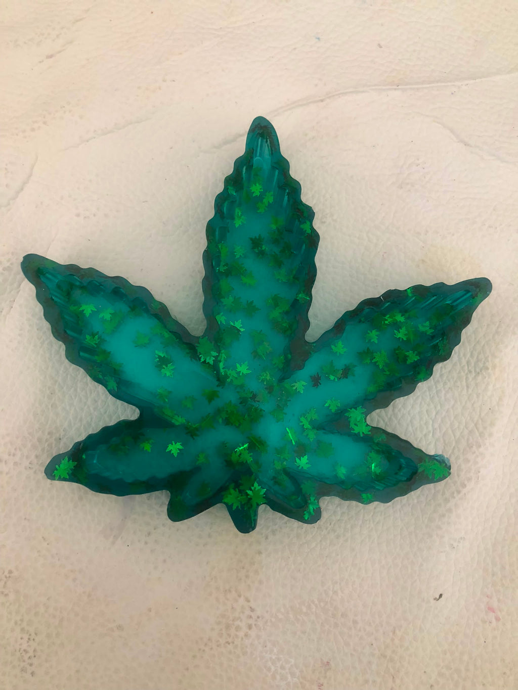 Teal Leaf Resin Ashtray