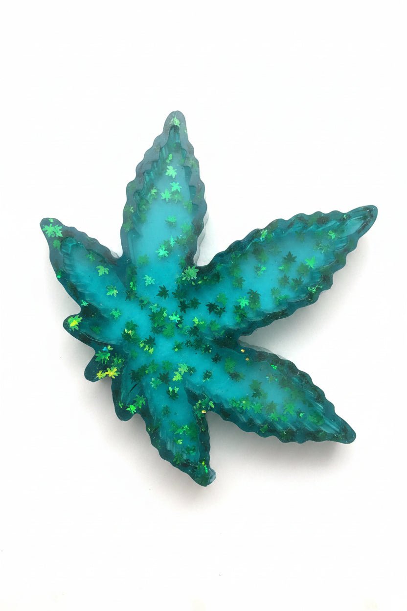 Teal Leaf Resin Ashtray