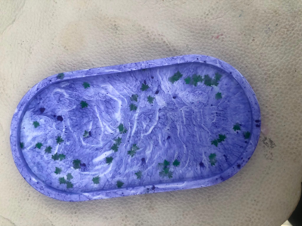Purple Marble Resin Tray