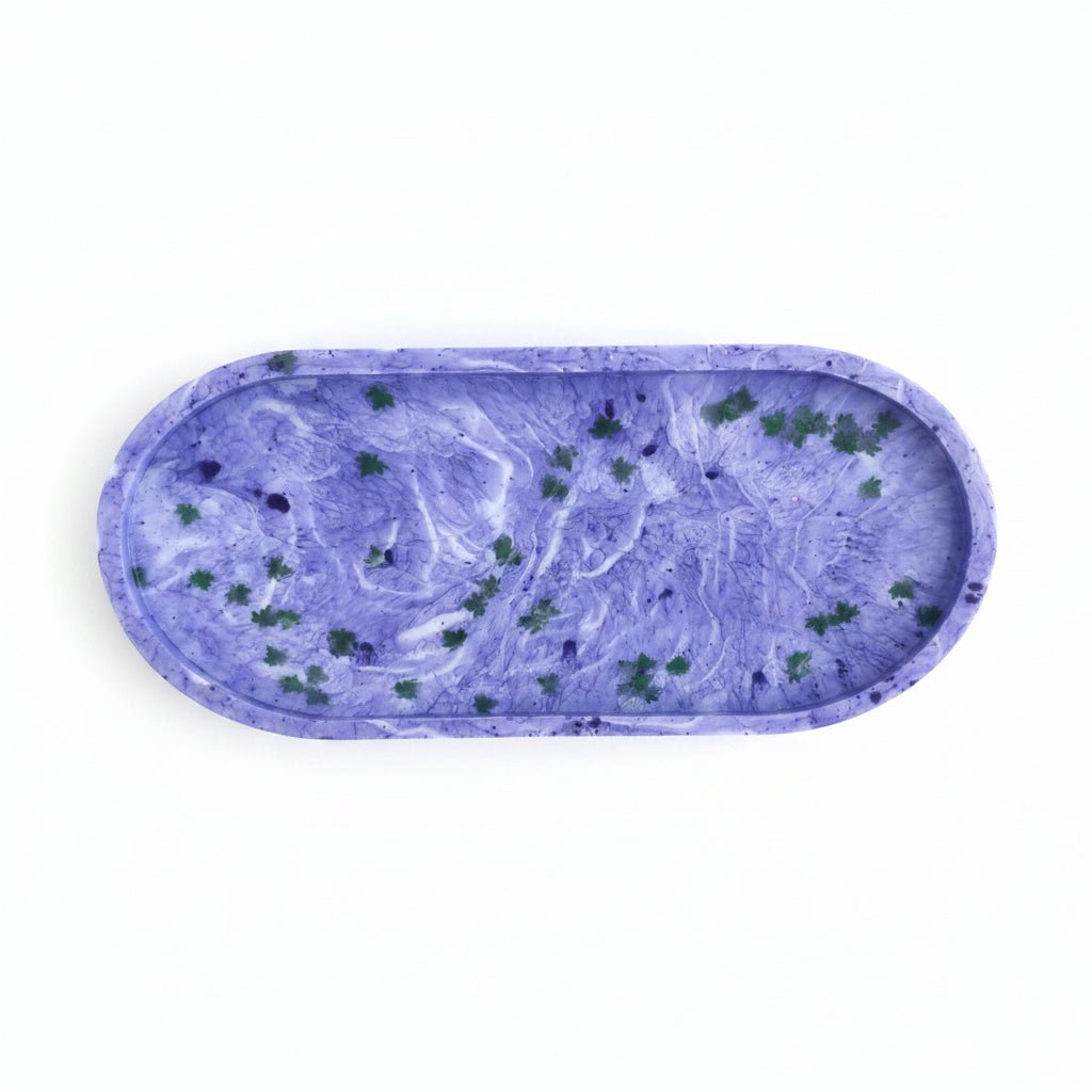 Purple Marble Resin Tray