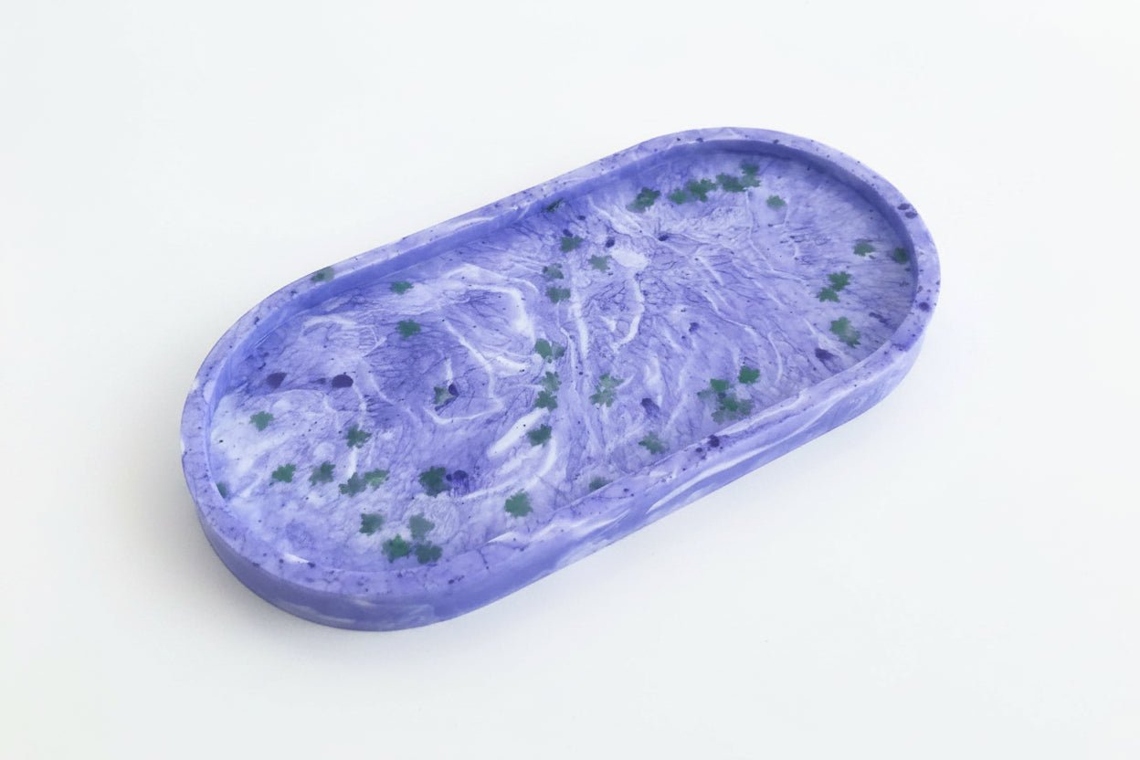 Purple Marble Resin Tray