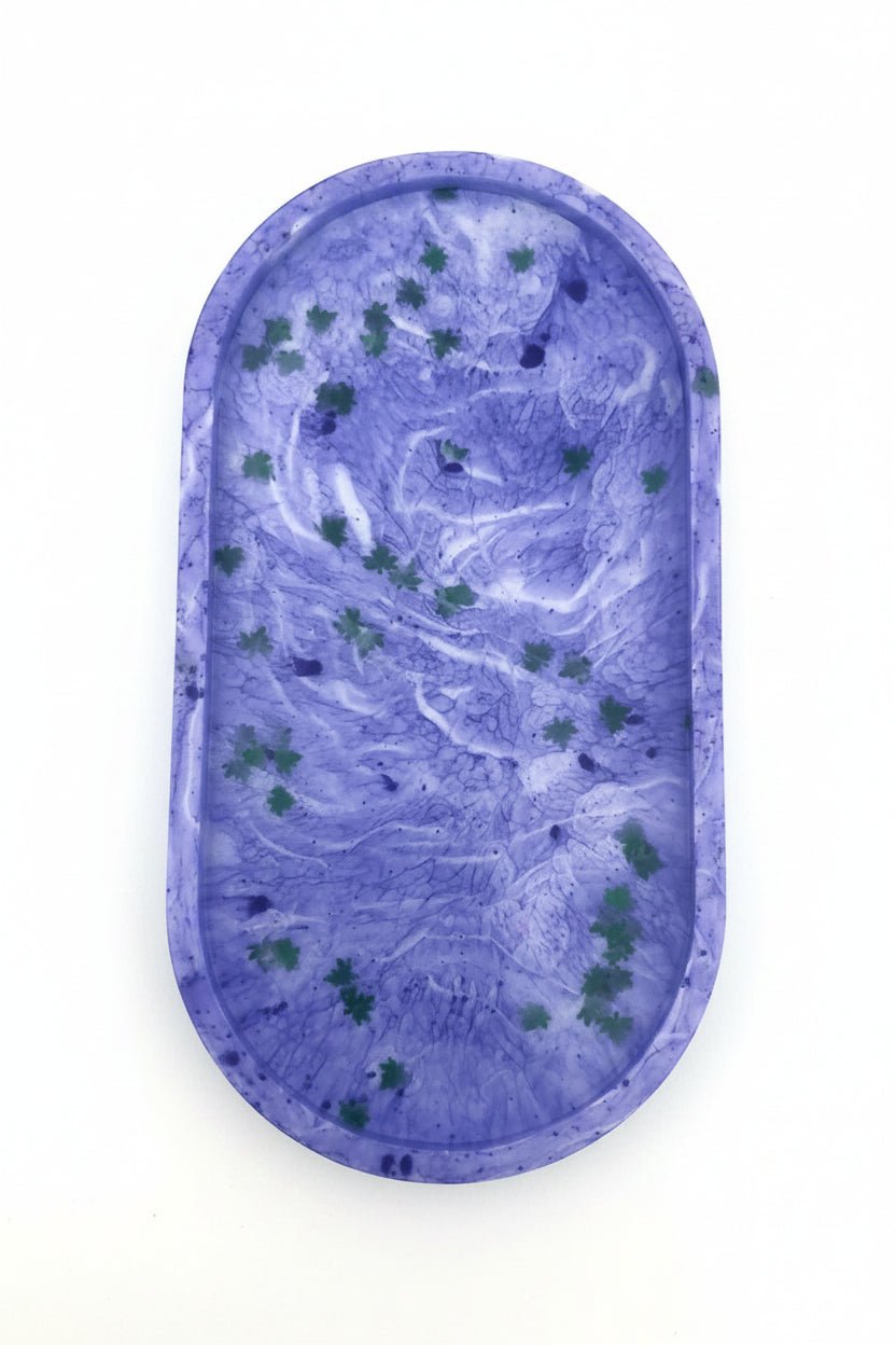 Purple Marble Resin Tray