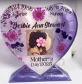 Custom Resin Memorial Heart Plaque with Stand | Personalized Keepsake