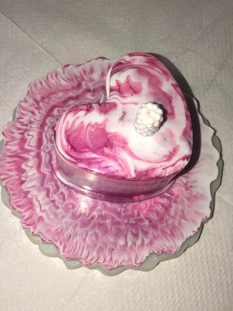Rosé Marble Heart Trinket Set