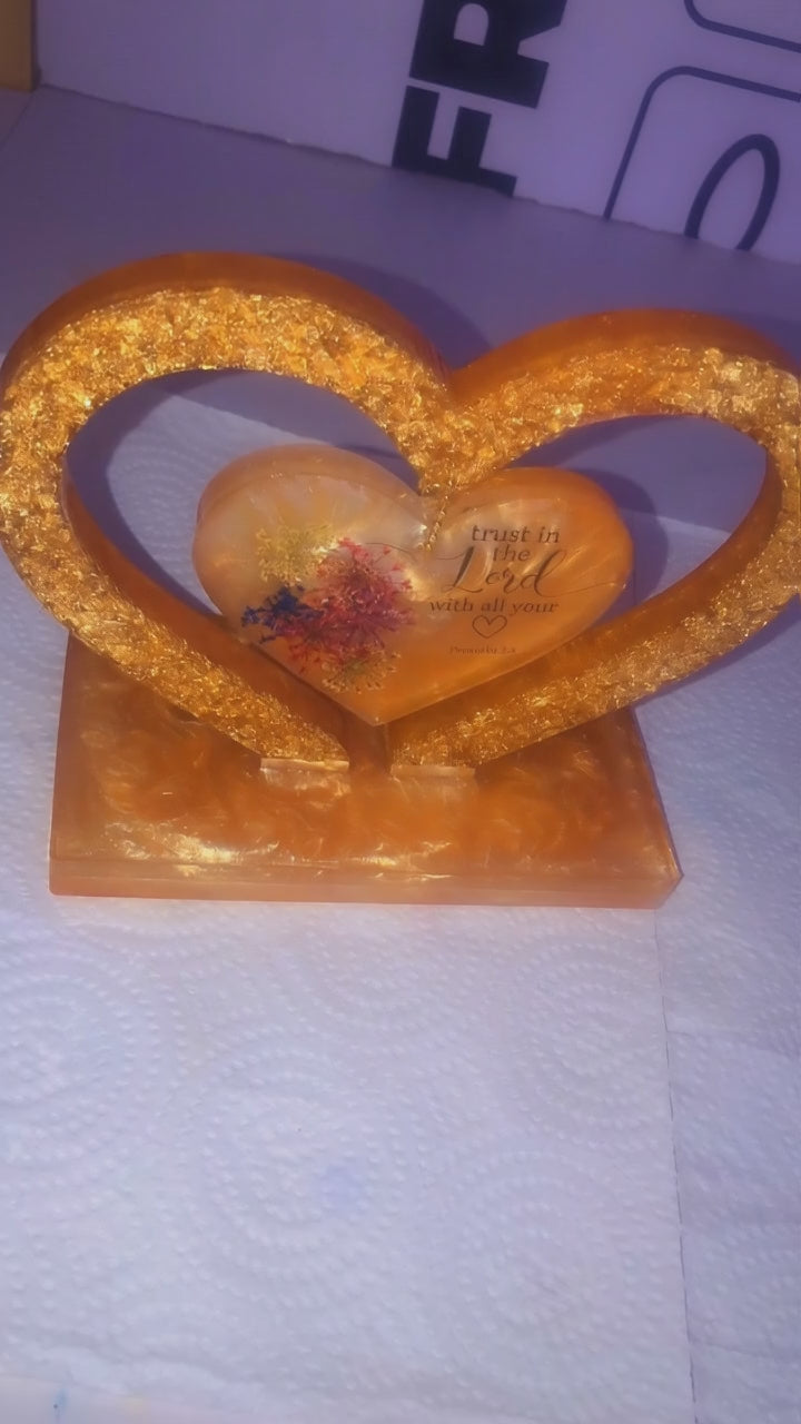 Trust in the Lord Heart Keepsake with Gold Leaf